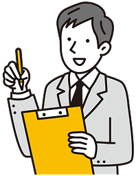 メモをする男性のイラスト