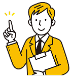 人差し指を上げた会社員のアイコン
