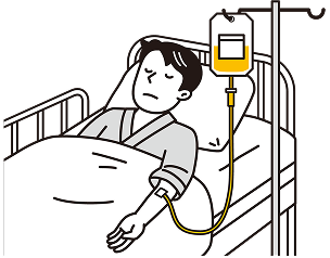 入院している男性