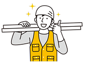 ヘルメットをかぶった作業員のイラスト