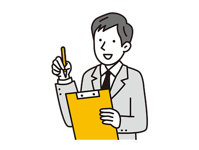 ガッツポーズをする男性のイラスト